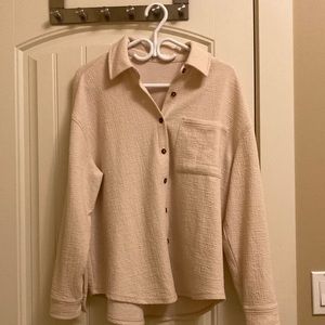 Oak and fort rib knit button up shirt